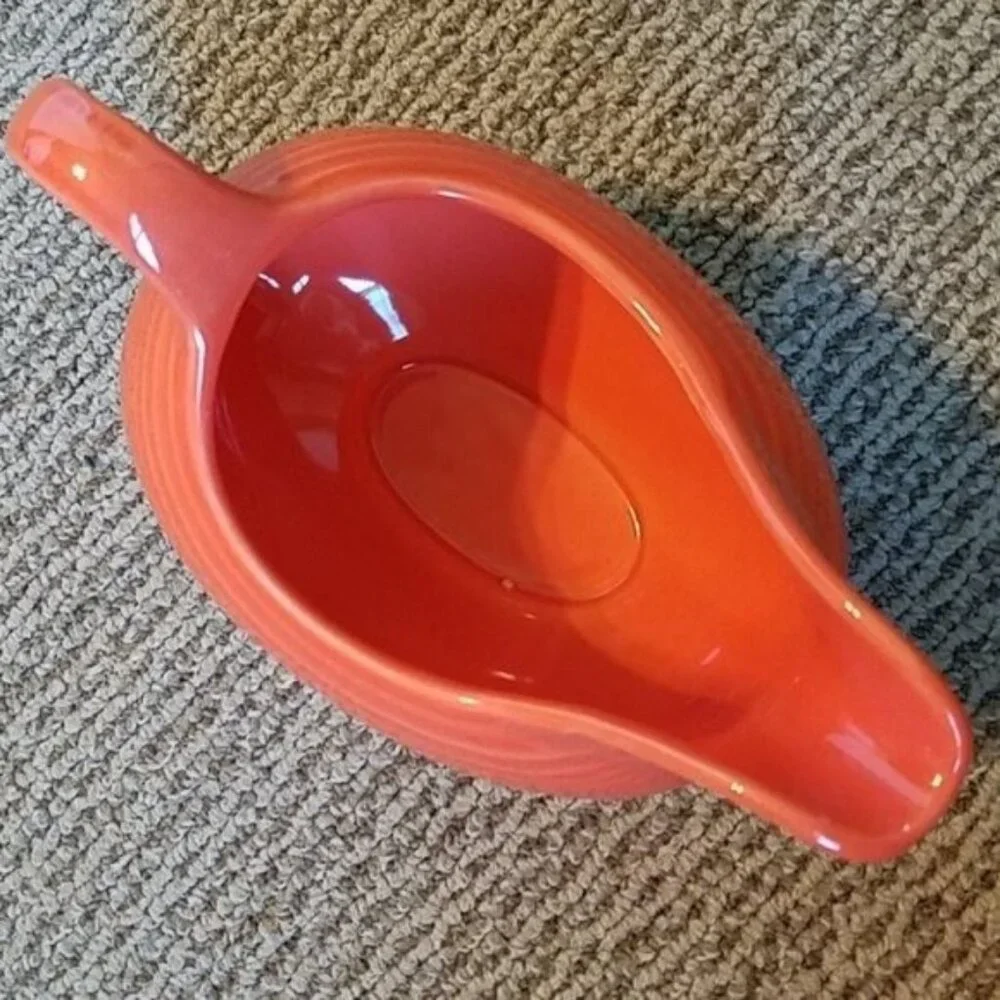 Fiestaware Fiesta CERAMIC Gravy Sauce Boat Dish Poppy Orange 18.5 OZ CONTAINER